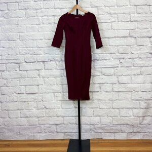 Zac Zac Posen Burgundy Pencil Dress